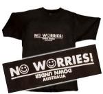 Aussie NO Worries Black T-Shirt