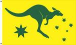 Aussie Flag Green & Gold with Kangaroo