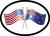 Friendship Flag Oval Auto Sticker