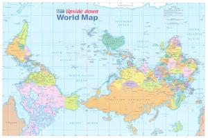 Upside Down World Map